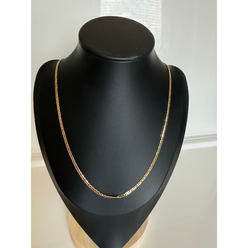 14K Gold-Plated Mariner Link Necklace – Brand New – 18″ – 3.9 g